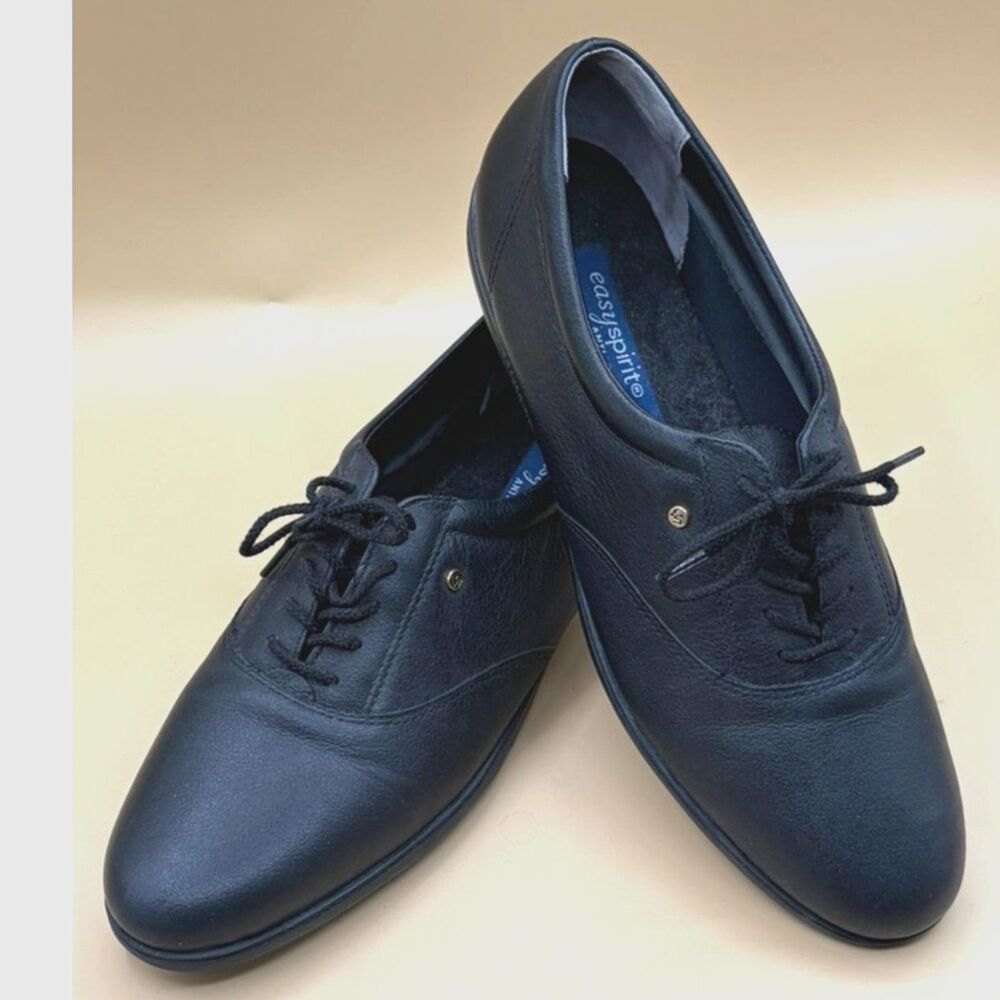 Easy Spirit Esmotion Black Anti-Gravity Leather Oxford Women Size 7 comfort shoe